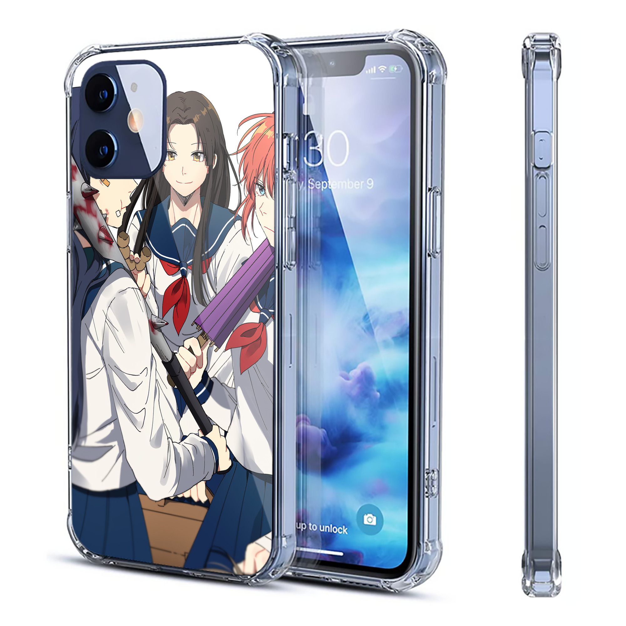 （画像用） ぎんたま 坂田銀時（さかたぎんとき） 神楽 志村新八（しむら しんぱち） GINTAMA Sakata Gintoki Kagura Shimura Shinpachi 【iPhone 12シリーズ対応】透明スマホケース（クリアソフトケース）